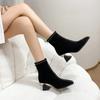 New Fashion Versatile Shallow Mouth Spring and Autumn Women's Ankle Boots Punk Pointed Toe Women's Short Boots Back Zipper