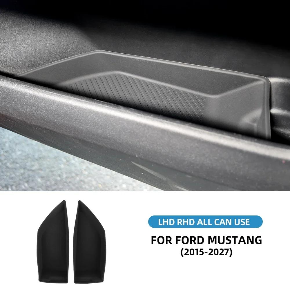 2PC Car Door Handle Storage Box Silicone Barrel For Ford Mustang GT Dark Horse EcoBoost 2024 2025 2026 2027 Interior Accessories