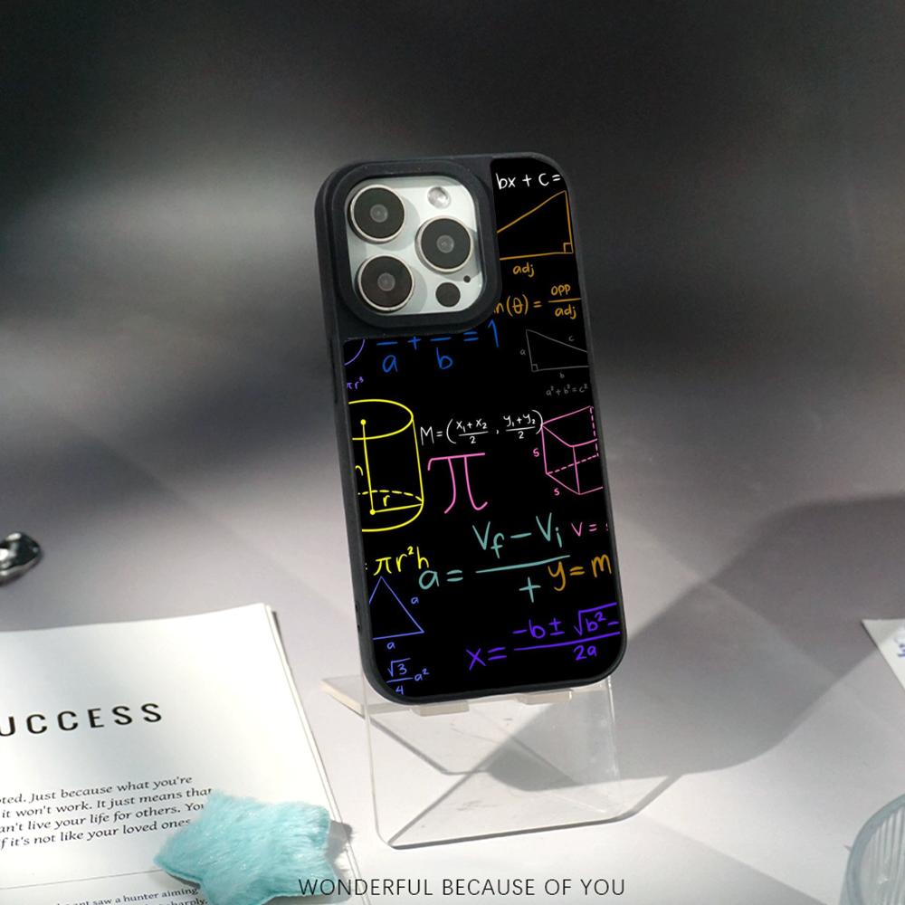 Крутой чехол для телефона с формулой и крутым узором для iPhone 17 16 e 15 14 13 12 Pro Max, защитный чехол из овчины с серебристой окантовкой