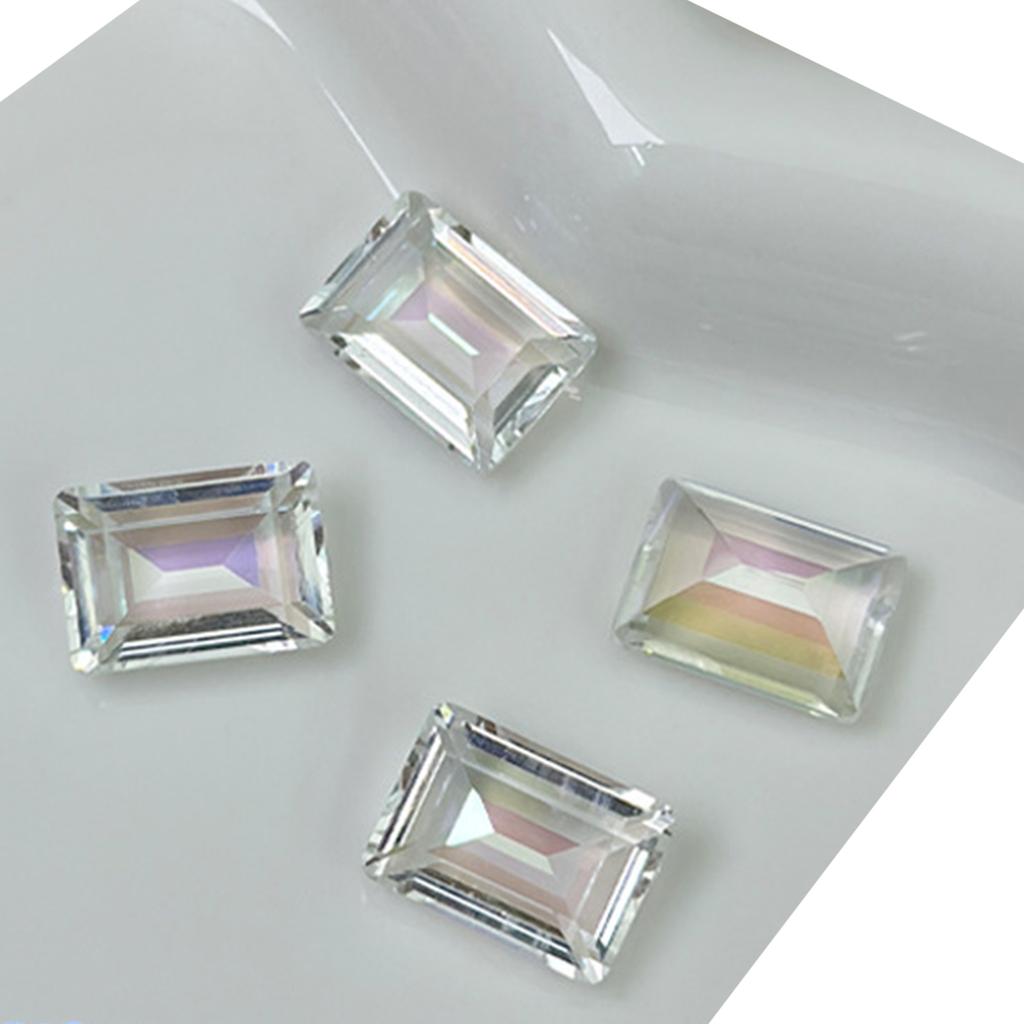 10 Pcs Nail Rhinestones Nail Crystal Gems Rectangular Nail Charms Clear Nail Art Charms Nail Art Decorations for Women