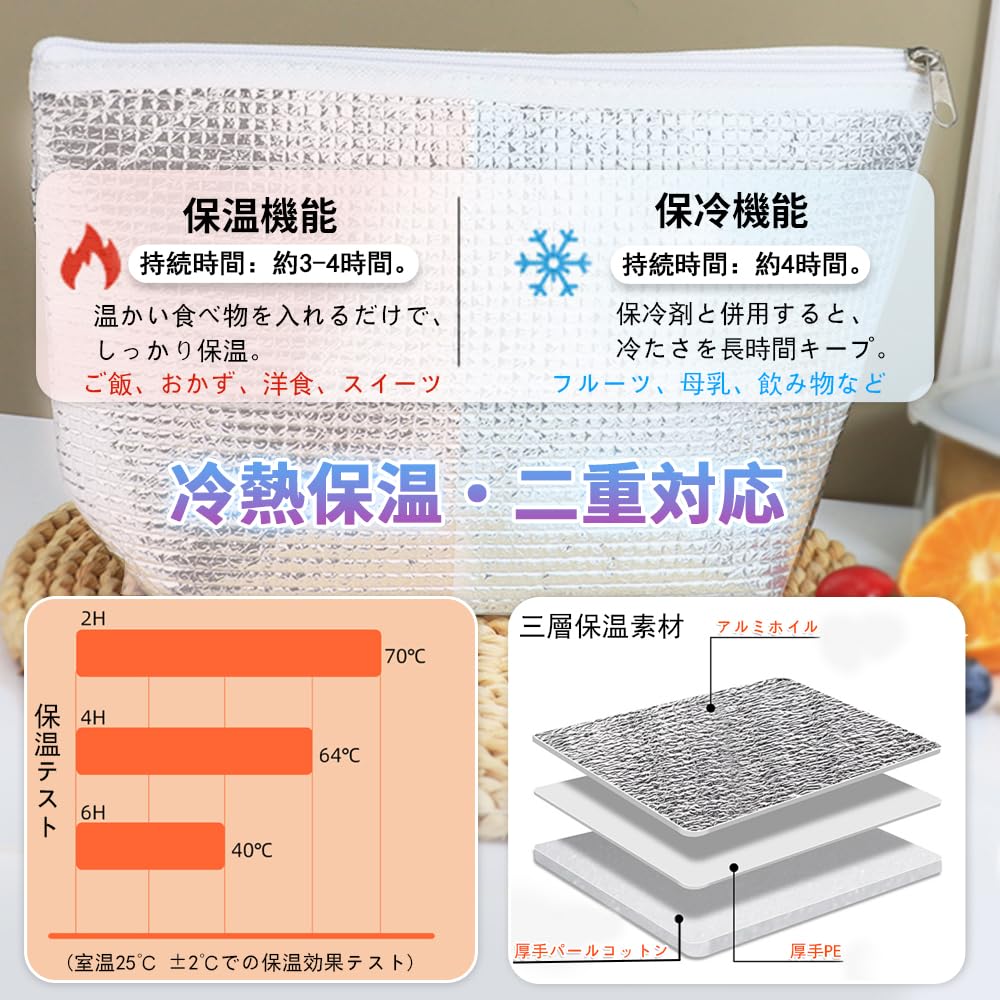 KASELIN Маленькая сумка-холодильник Алюминиевый охлаждающий чехол Дизайн Охлаждающая сумка Алюминиевая сумка для ланча Карман для пакета со льдом Сумка для ланча Сумка-холодильник Маленький ланч Бокс для рисовых шариков