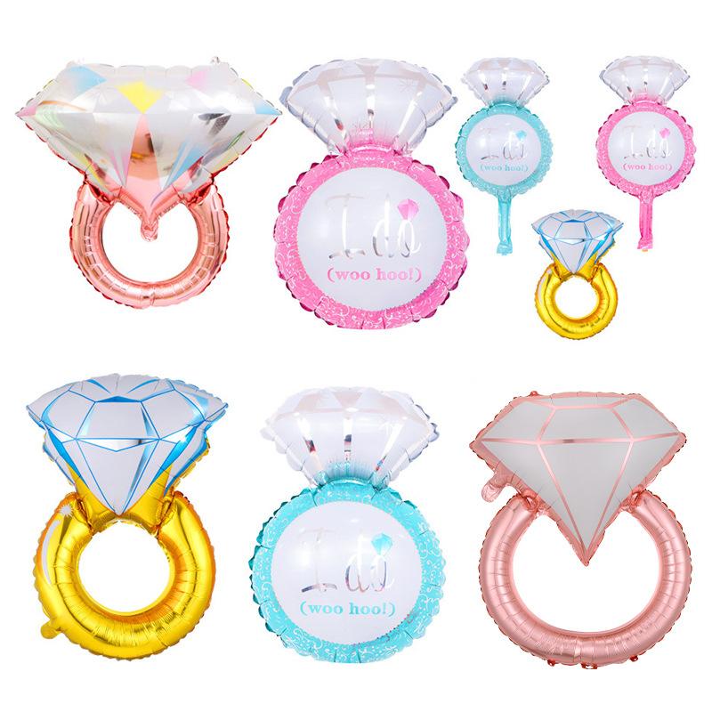 Wedding Marriage Proposal Decoration Diamond Ring Shape Aluminum Film Balloon Confession Party Decoration Arrangement Balloon Ring