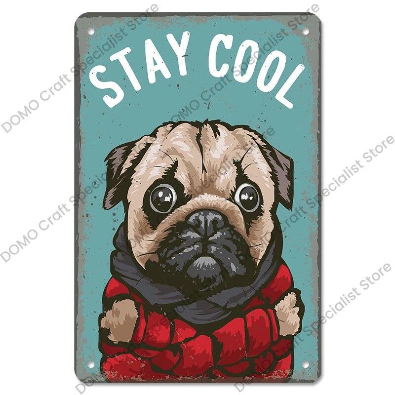 Vintage Cool Dogs Poster Metal Signs Super Hero Animal Metal Tin Plate Retro Plaque Pet Shop Bar Pub Home Wall Decor