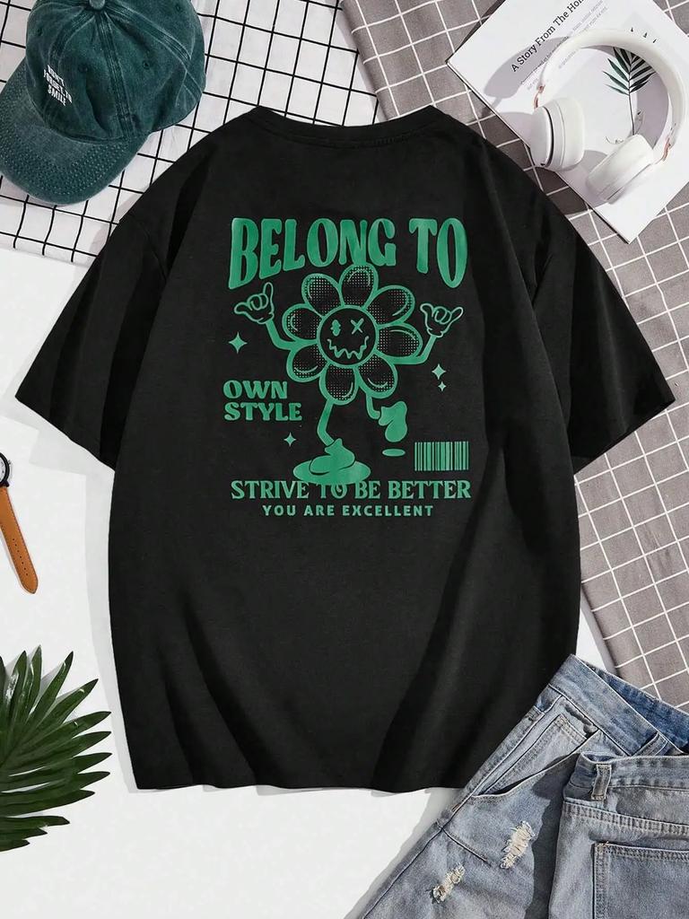 Belong To Own Style Strive To Be Better Men T-Shirts Fashion Cotton Clothes Loose Oversize T Shirt Casual Tee Cotton Tops
