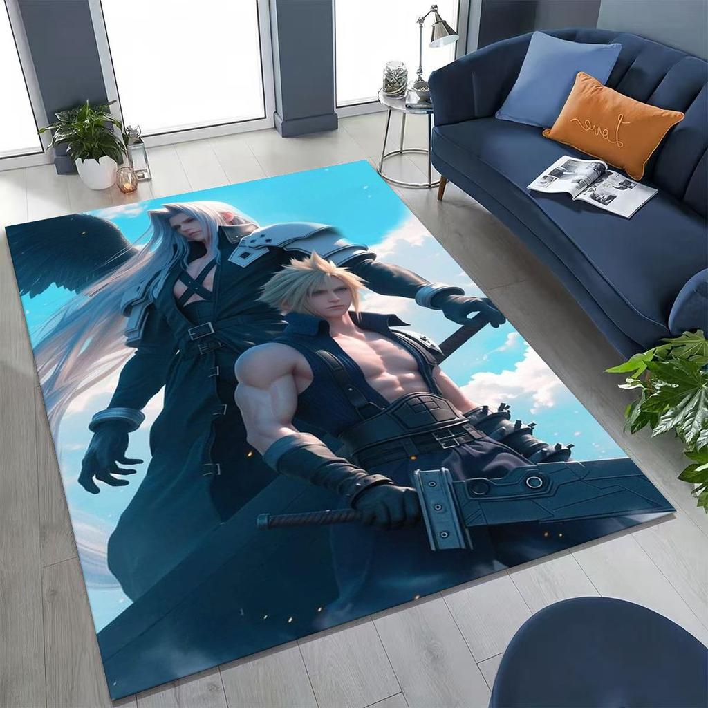 Мультяшный ковер Final Fantasy Сефирот Клауд Тифа для спальни гостиной дивана домашний коврик для декора, большой нескользящий напольный коврик