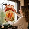 Самоклеящаяся Декорация на Стекло 2027 Русский С Новым Годом Бараны Наклейка на Окно Декоративная ПВХ