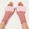 Faux Rabbit Hair Knitted Gloves Fingerless Winter Mittens Japanese Plush Gloves  Women Girls