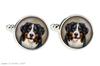Bernese Mountain Dog, Berner Sennenhund - cufflinks and tie with your photo, a suit decoration, men's jewelry from the Art-Dog brand.