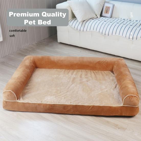 Ортопедическая кровать для собак, большой моющийся диван-кровать для собак, мягкий валик, гнездо для собак, наполнитель из хлопка, теплый диван для домашних животных, для средних и больших собак