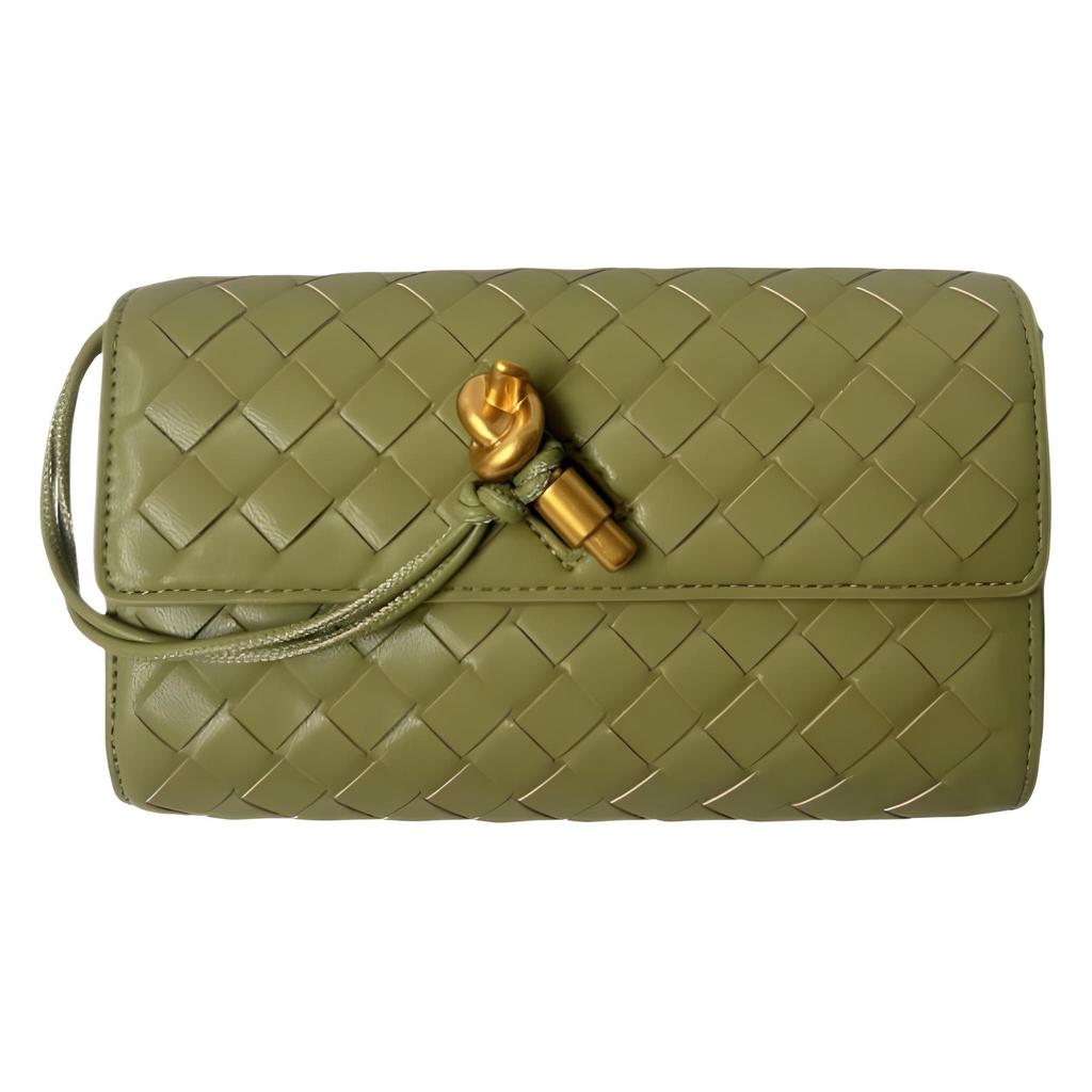 2024 Высококачественная плетеная сумка через плечо с золотым замком