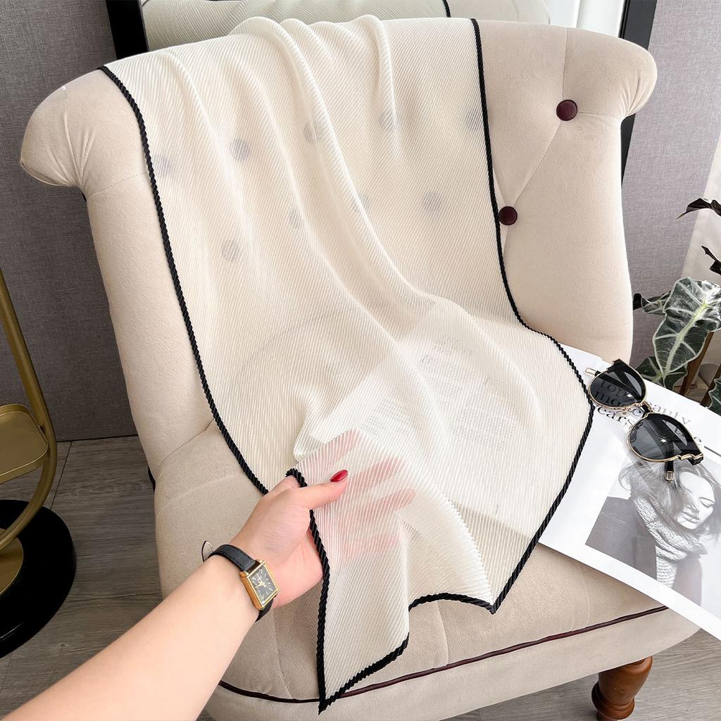 Solid Small Square Scarf Perspective Yarn Versatile Beach Silk Scarf Thin Tencel Skin-friendly Small Scarf Headscarf