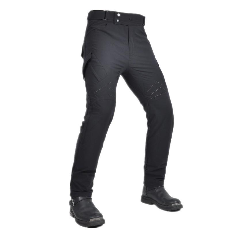Mens Motorcycle Riding Pants With Dual-Zone Perforated Ventilation High-Waist Elastic Waist Silicone Impact Protection
