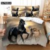 Комплект постельного белья с изображением лошади 3D Queen Bedding Duvet Cover Set Bedding Bed Cover Cotton Queen Bed Cover Set Bed Set Bedding
