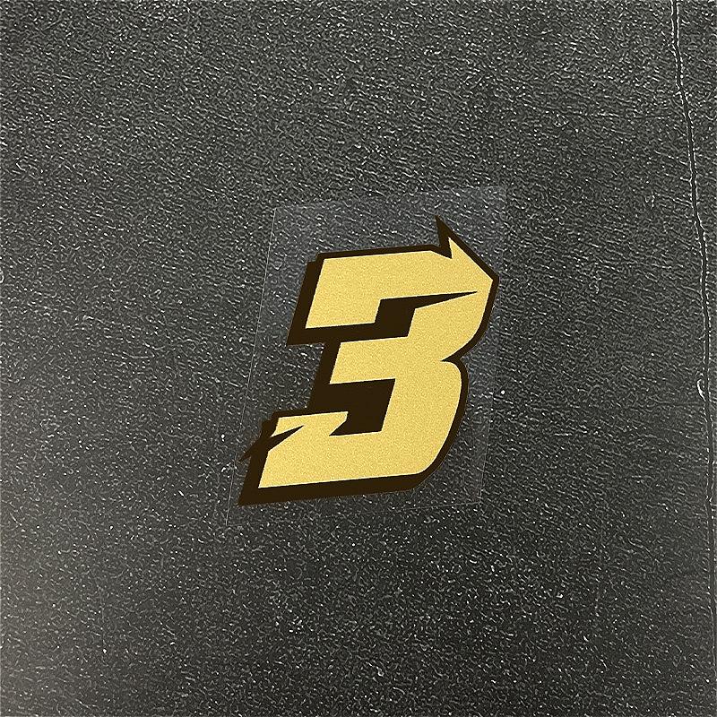 1PC Matte Gold Number 0-9 Motorcycle Stickers Waterproof for DIY Motorbike Fuel Tank Helmet Windshield Universal Vinyl Decals