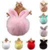 Cute Faux Fur Rabbit Ear Soft Pom Pom Ball Key Ring Chain Keychain Bag Decor