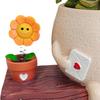 Sunflower Smiling Face Planter Pot Resin Cartoon Head Flowerpot Indoor Outdoor Cactus Succulent Plants Container
