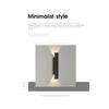 Outdoor Waterproof Wall Lamps Strip Aluminum Wall Lights 18W LED Black Wall Lamp Bedroom Exterior Outdoor Lighting Fixtures