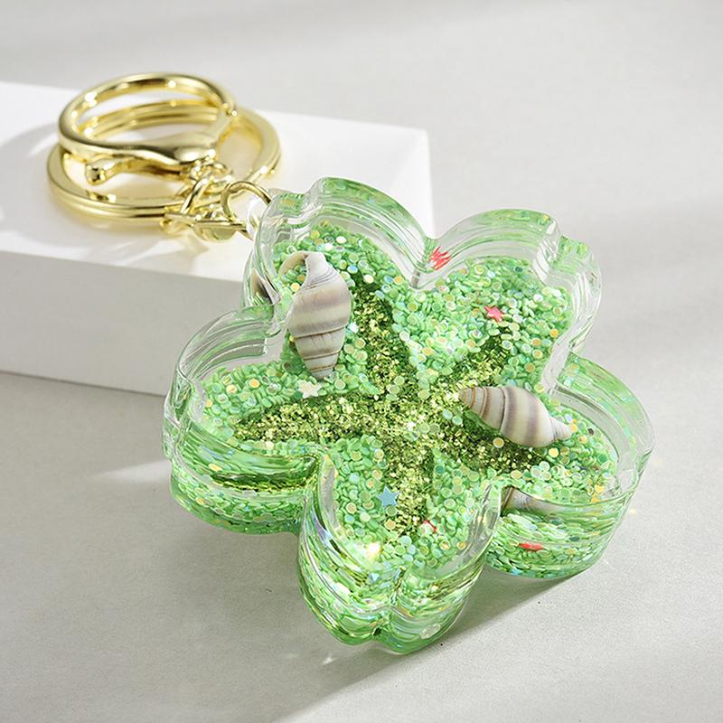 Cute Flowing Sand Flower Pendant Keychain Cute Backpack Ornaments Pendant Keyring For Bag Jewelry Gifts