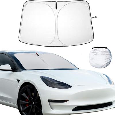 Солнцезащитный козырек для Tesla Model 3 / Y, Утолщенная складная защита лобового стекла от солнца с теплоизоляцией, блокировкой УФ