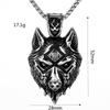 Nordic Retro Stainless Steel Men's Pendant, A Viking Symbol Wolf Head Necklace.