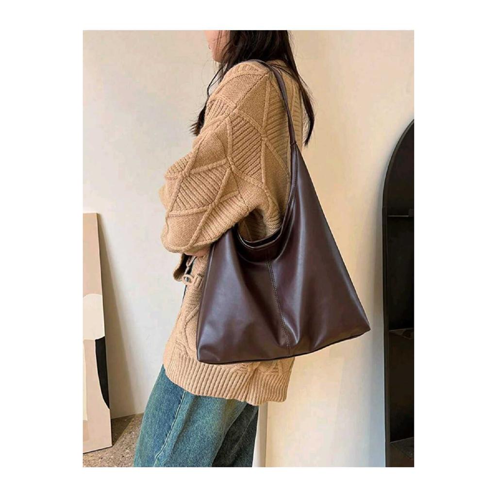 Women's Black Shoulder Bag Soft Inside And Outside Textured Quality Workmanship And Soft Faux Leather Hand Bag