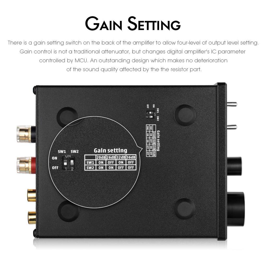 Mini Digital Power Amplifier 100W Subwoofer Compatible Full Frequency Amplifier Power Amplifier Nobsound G2