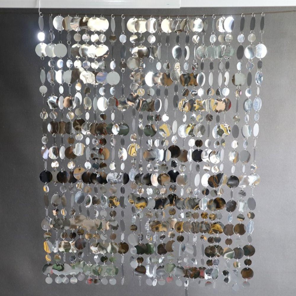 10 шт. 1 метр Блестки Подвесные Фольгированные Шторы ПВХ Блестящие Шторы Нити из Пайеток Бисерные Нити Блестящий Бисер Золото Серебро