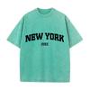 Ретро-стираная винтажная футболка New York 199X Футболка с принтом для парной моды Спортивная футболка Harajuku Повседневная хлопковая свободная уличная футболка