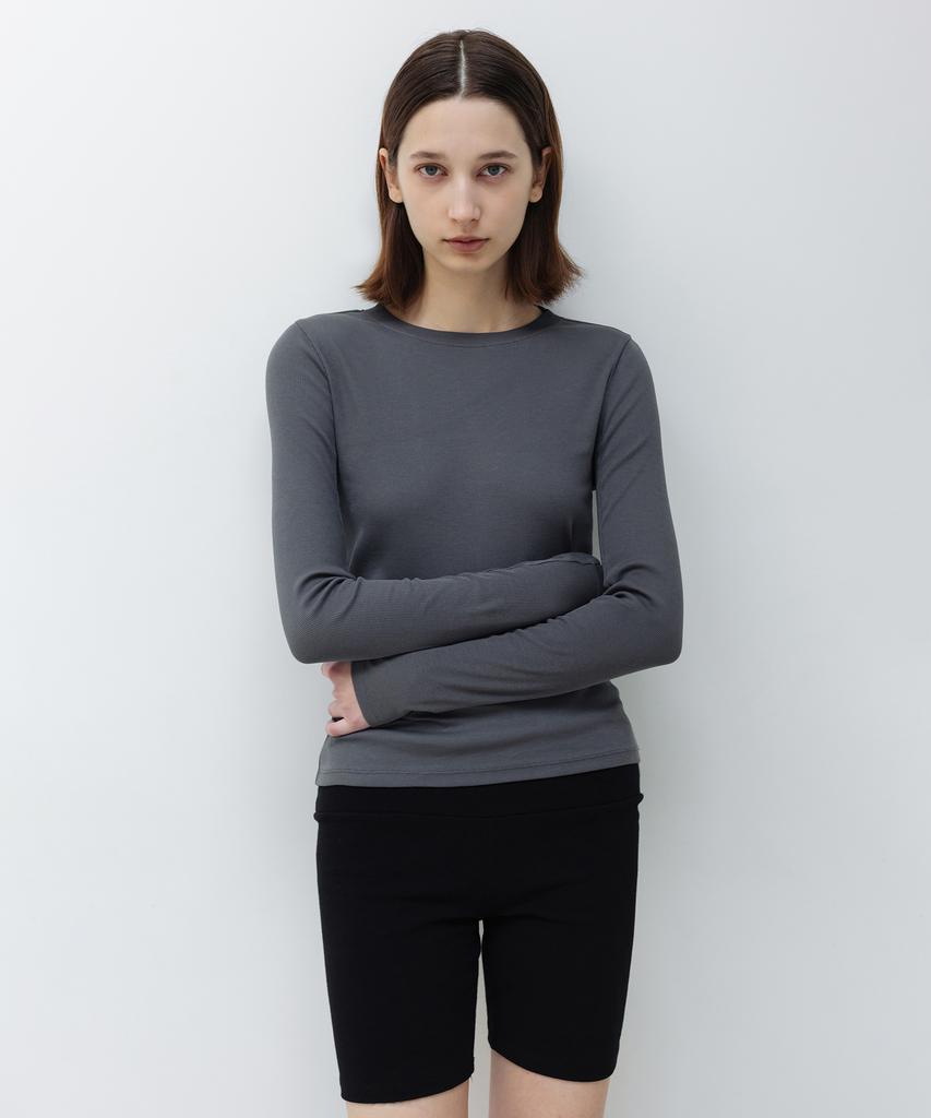 INSILENCE WOMEN W Supima Cotton Long Sleeve T-Shirt Charcoal