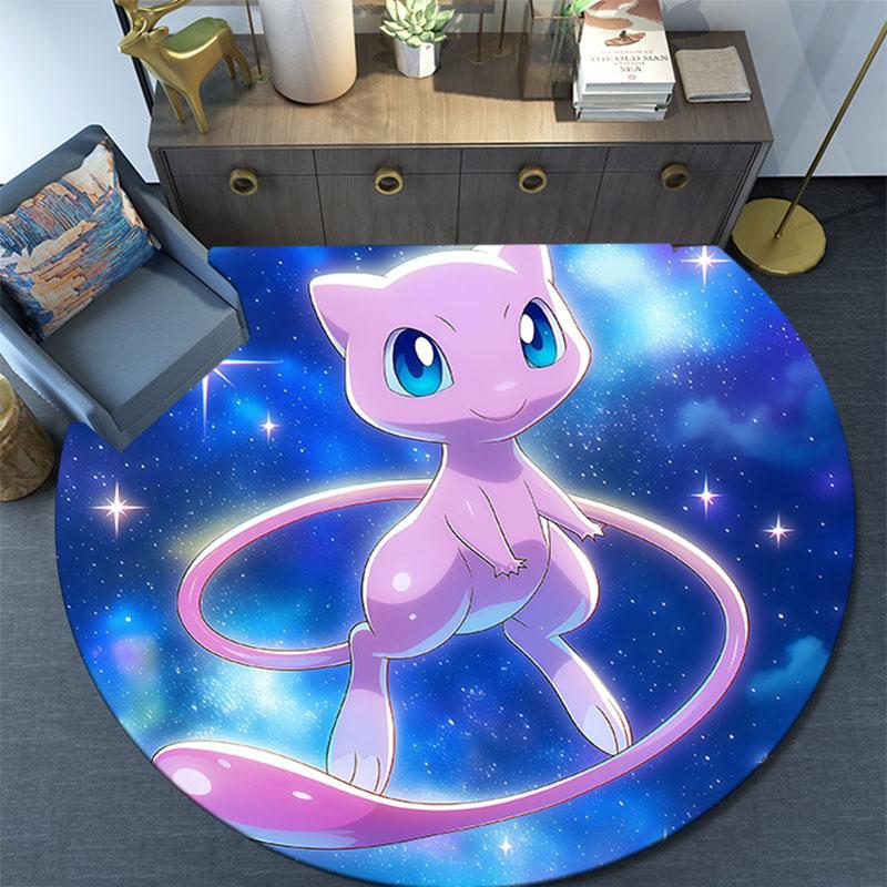 Mew,Round Area Rug,Carpet Rug for Living Room Bedroom Sofa Playroom Decor,Non-slip Floor Mat