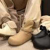 Женские кожаные модные зимние теплые меховые ботинки-дутики с мягкой подошвой, два варианта носки, легкие, с подкладкой, нескользящие, повседневные спортивные хлопковые ботинки