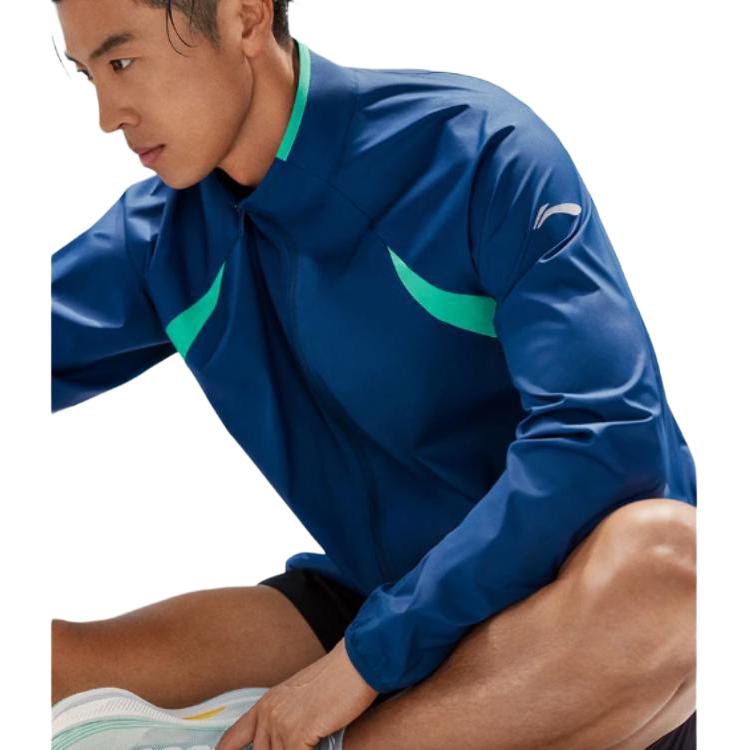 Li Ning Running Series In My Name 2024 Honor Color Zipper Stand воротник Удобная дышащая спортивная ветровка Мужская ветровка AFDUC01-3