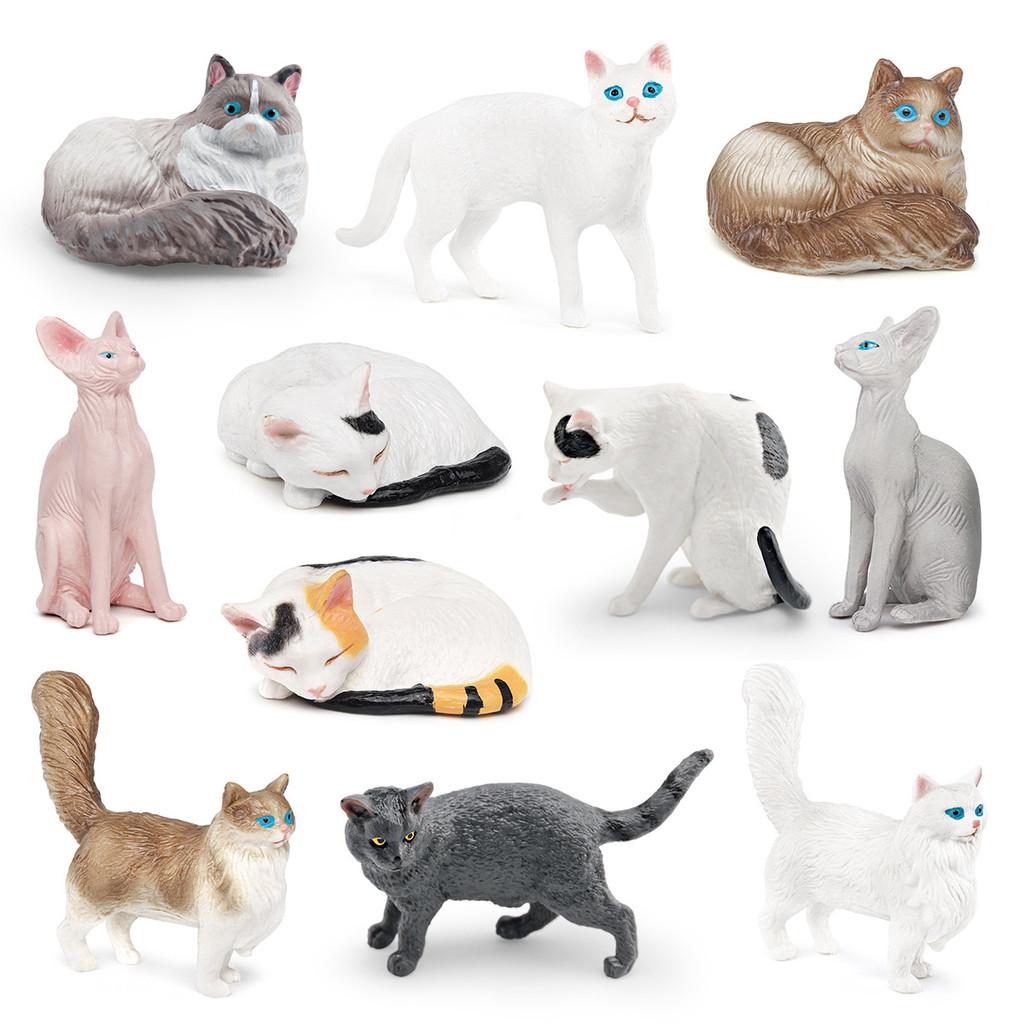 Calico Ragdoll Cat Cat Figure Model For Kids Learning Toy And Decorative Display