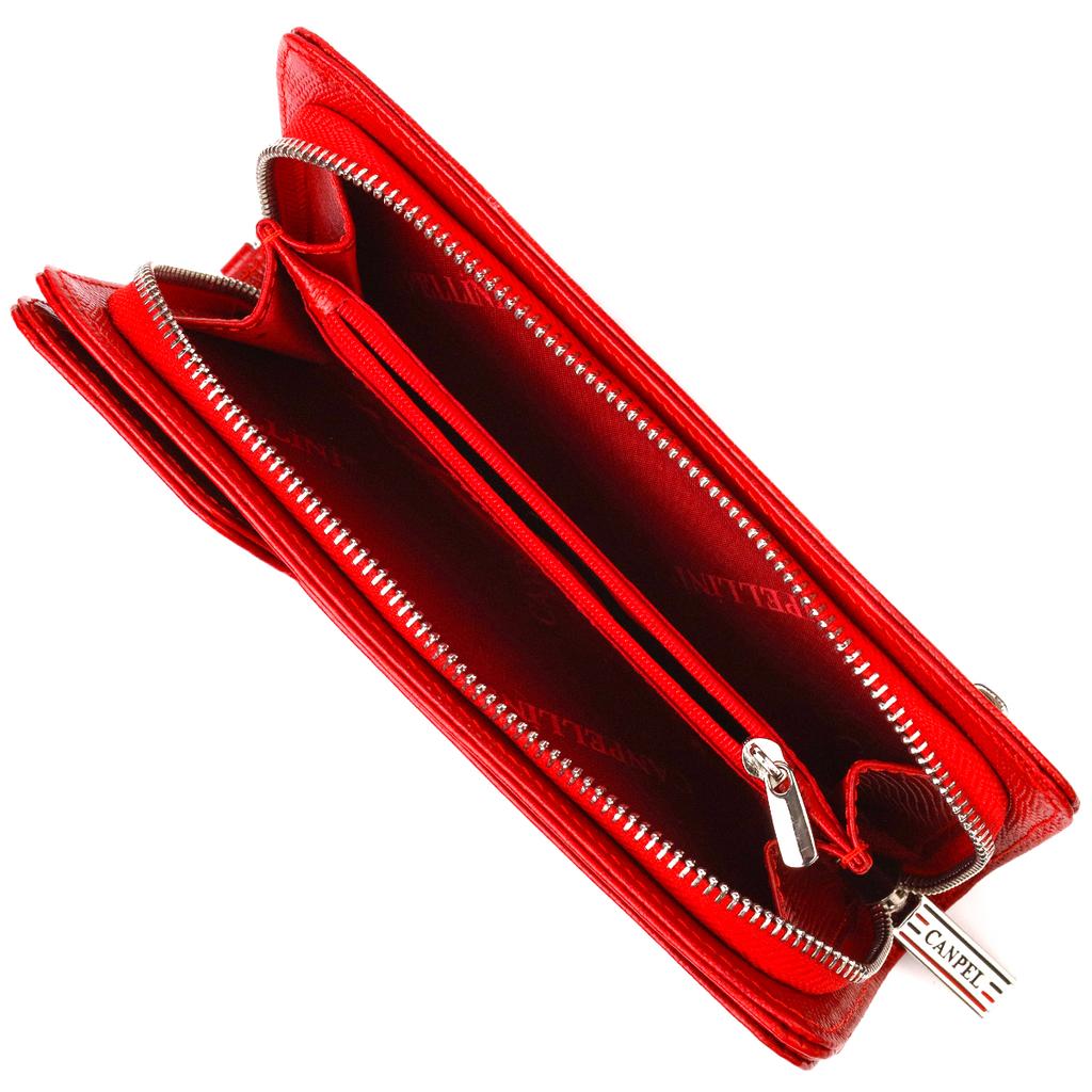 Женское портмоне клатч из натуральной кожи CANPELLINI Wallet 21534 Красное