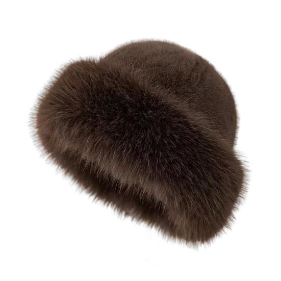 Зимняя шапка однотонная утолщенная теплая панама с плюшевой кромкой большая окружность головы женский головной убор повседневная одежда