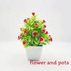 Five Simulate Twenty Roses Flowers Potted Green Plants Decoration Indoor