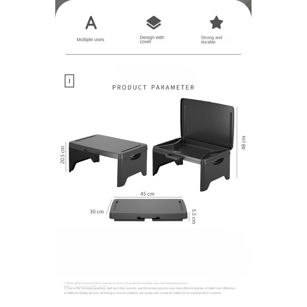 1pc Folding Lap Desk, Laptop Desk, Breakfast Table, Bed Table, Serving Tray, Student Dormitory Bed Folding Desk
