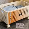 Plastic Laundry Hamper With Wheels Bathroom Bedroom Room Modern Storage Basket Clothes Socks Towels
