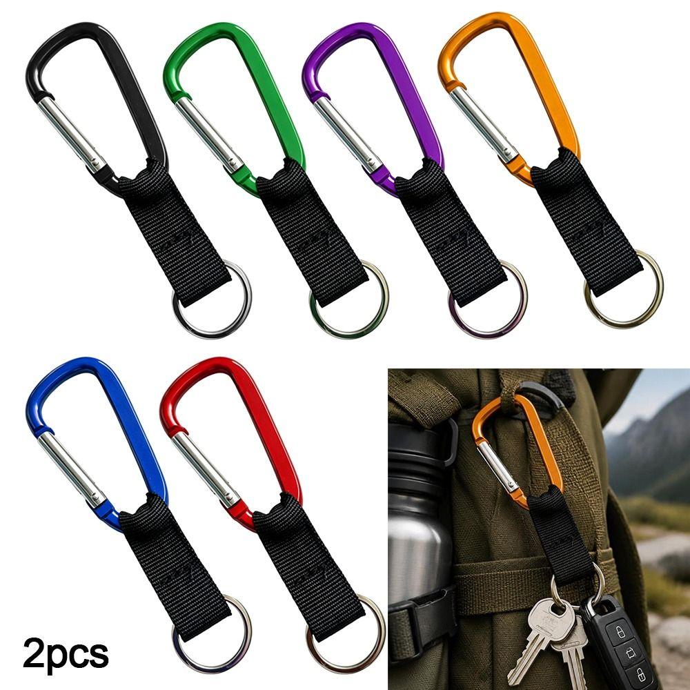 2pcs 13.2cm Webbing Spring Snap Hook Carabiner Lock Buckle for Outdoor Camping Hiking