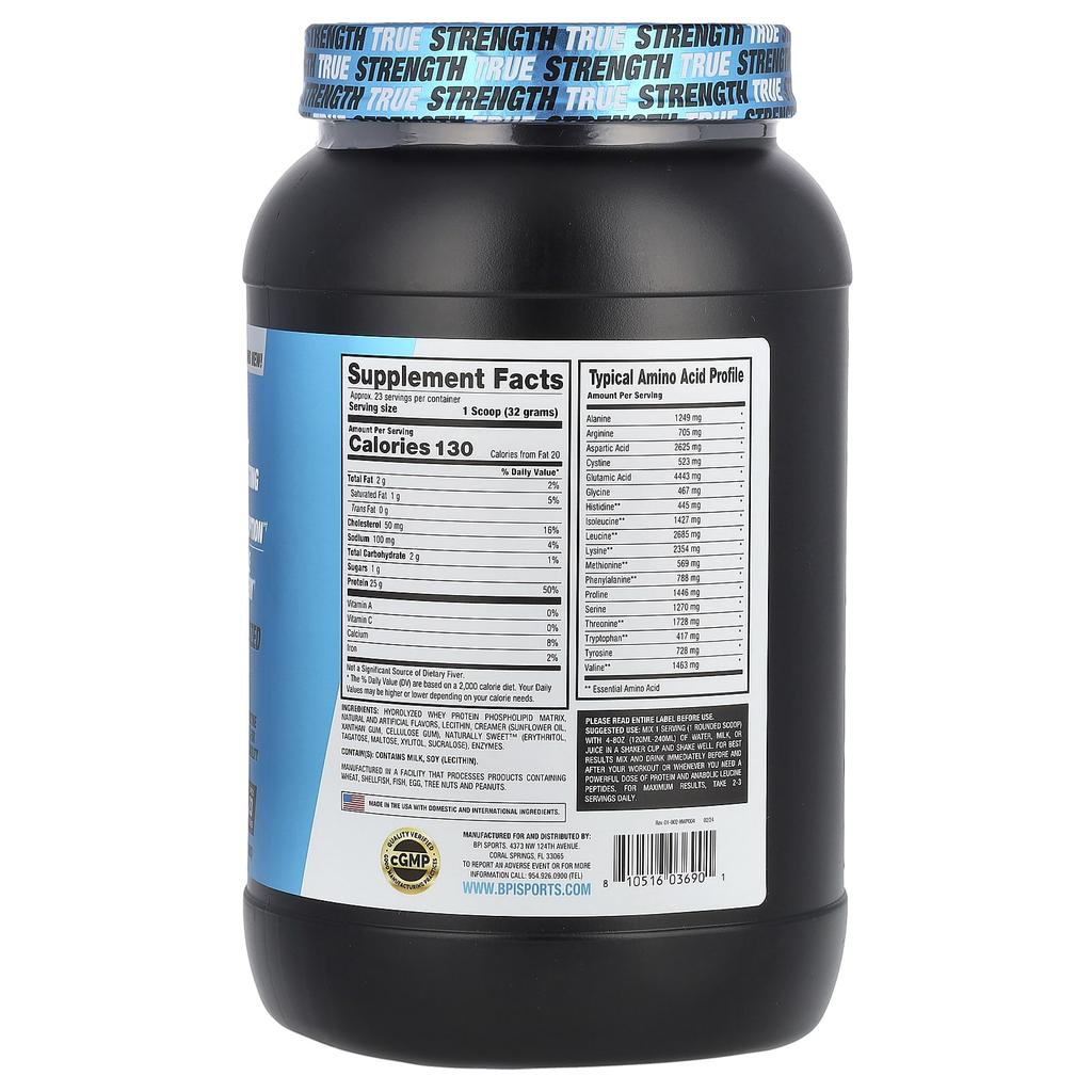 BPI Sports Hydro HD™, Hydrolyzed Whey Protein, Fruit Looper, 1.62 Lb (736 G)