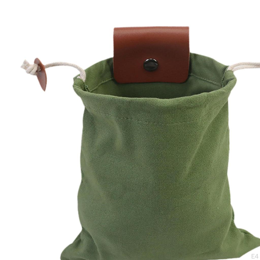 Canvas Foraging Bag with Belt Loop 8.5x7.9inch Compact Lightweight Accessory Water Resistant