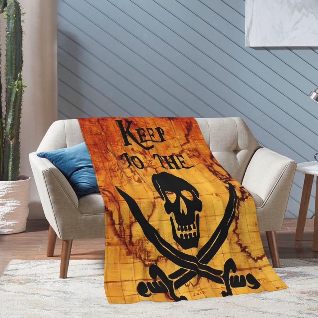 Pirate Skull Printed Blanket Flannel Blanket Lightweight Soft Comfortable Sofa Bed Blanket Blanket