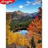 Diamond Paintnig Embroidery Full Square Drill Embroidery Scenery River Mountain Cross Stitch