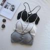Thin Backless Crossover Push-Up Bra with Chest Pads - Women's Sleek Camisole Vest