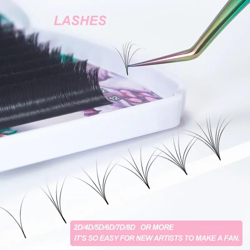 Yelix Standard Easy Fan Lashes Easy Fanning Eyelash Extensions Soft Faux Cils Volume Russe Natural Mink Eyelashes Individual