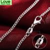 New 925 Sterling Silver 16 /18 /20 /22 /24 /26 /28 /30 Inch 2mm Side Chain Necklace For Woman Man Fashion Charm Jewelry Gift