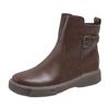 Women's Retro Round Toe Side Zipper Martin Boots - Short Tube, Thick Sole, Flat Bottom, British Style, Plus Size Available.