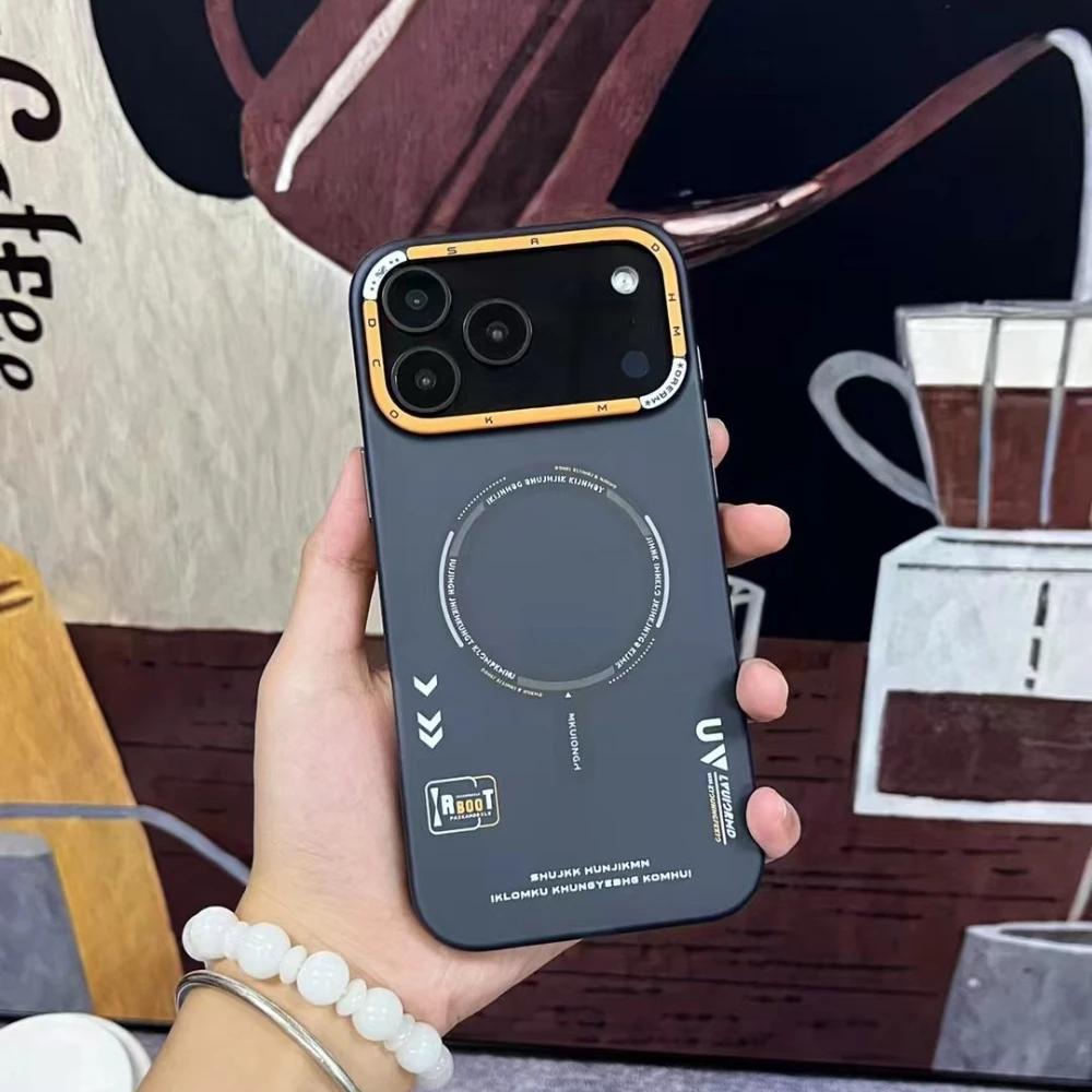 Матовый магнитный чехол для iPhone 17 17Pro 17 Pro Max Для Magsafe Беспроводная зарядка Матовая металлическая рамка для камеры Кнопки Задняя крышка