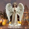 2D Acrylic Jesus Nativity Ornament Angel Wing Table Sign with Base Home Office Desktop Bookshelf Religious Christmas Decoration