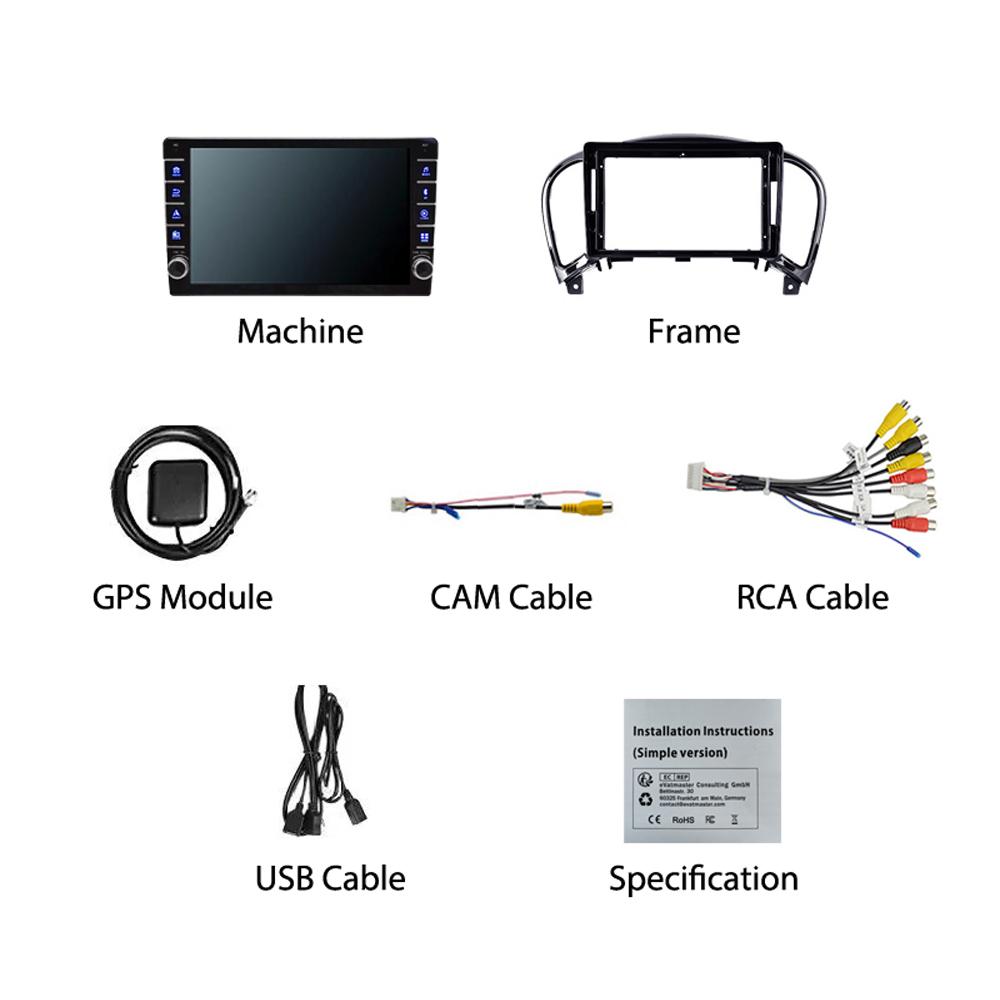 For Nissan Juke 2010-2014 With Button Knob Android Car Radio Multimedia Player Navigation Stereo GPS 2 Din 1+16GB